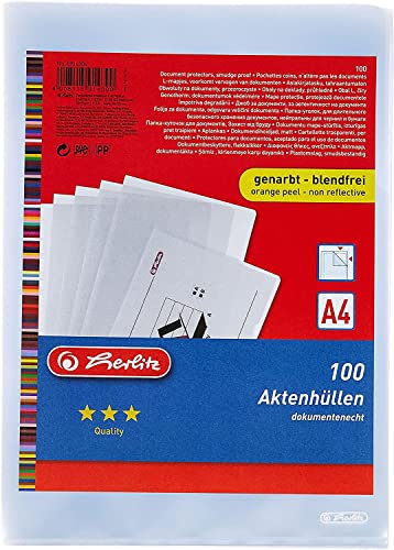 Herlitz 5914304 Aktenhülle A4 genarbt 300er Packung dokumentenecht
