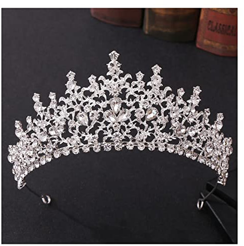 Sudemota Hochzeits-Tiara Brautkrone Diademe Gold Strass Diadem Tiara for Frauen Braut Hochzeit Haar (Color : B)