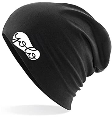 huuraa Beanie YOLO You only live Once Geschenk Unisex Wintermütze Black YOLO Geschenkidee