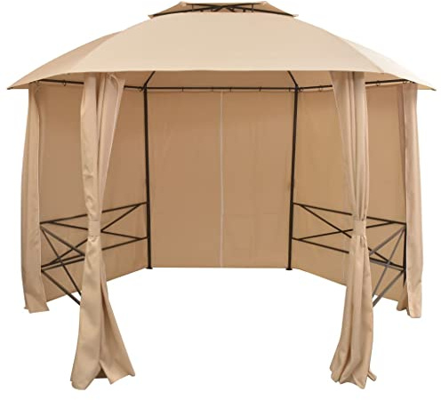 Tende per feste Tende Per fiere, festival e mercati Gazebo Padiglione da Giardino con Tende Esagonale 360x265 cm Protezione UV Mercatini per eventi all'aperto