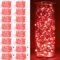 Maxee 16 Stück 1M Rot LED Lichterkette Batterie, Wasserdicht für DIY, Party, Stimmung Lichter, Weihnachtsdeko, Innen- und Außenbereich Deko, 4 Stück Quadratische + 12 Stück Flache Lichterkette