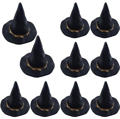 Luxylei 10 Stück Mini-hexenhüte, Halloween-Dekorationen, Zauberer-zubehör Für Halloween-Partys, Basteln, Tischdekorationen, Zubehör