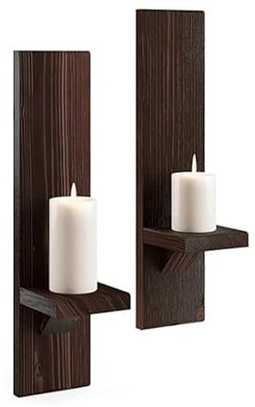 Kerzenständer aus Holz zur Wandmontage, Vintage-Kerzenständer, nordischer Kerzenständer, Wanddekoration, modernes Herzstück, dekorative Kerzenständer, dekorativer Kerzenhalter (Farbe: B, Größe: 1 (A