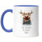 Hey!Print Ein Glühwein Zwei Glühweih Glühwein-Tasse Rentier Julklapp Geschenk Tasse Blau Weihnachten