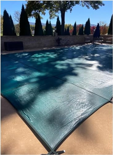 AviiSo Swimming Pool Cover for Rectangle/Square Shaped Inground Pools, High Strength PP Mesh with Permeability Winter Swimming Pool Protective Covers (Color : Green, Size : 2.2m x 4.5m/7ft x 14.7ft