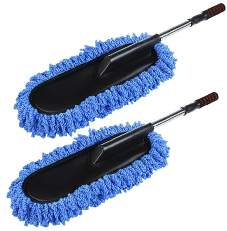GALPADA Autostaubbürste 2 Stück mit Flexiblen Griffen, Blau