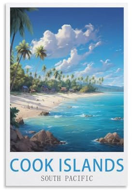 Vintage-Reiseposter Cookinseln, Südsee, 20 x 30 cm, Leinwandkunst-Poster und Wandkunst, Bilddrucke, modernes Heim-, Schlafzimmer-Dekor-Poster