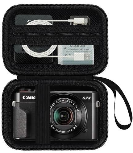 HESPLUS Digital Camera Case for Canon PowerShot G7 X Mark II/G7X Mark III/G9 X Mark II Digital Camera Protective Case Cover 4K Digital Camera Hard Travel Storage Bag Pouch, Black, Travel