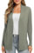 EXCHIC Femmes Décontractée Manche Longue Tricoté Cardigan Poids Léger À l'aise Avant Ouvert Manteau Chandails Longs avec Poches(L, Olives Clair)