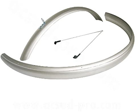 GARDE BOUE VELO SET 28 CITY BIKE A TRINGLE 48MM GRIS ARGENT (LA PAIRE)