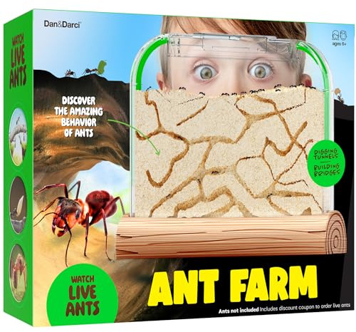 Dan&Darci Ant Farm Kit for Kids - Farms Colony - Includes Ants Voucher - Sand Habitat Kits - Bug Terrarium House - Educational Science Gifts for Kid - Nature Learning Toys for Boys, Girls & Adults