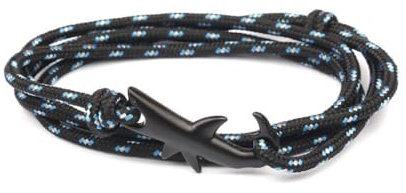 aninu Armband mit Hai & GPS Live Tracking – Schmuck für Damen & Herren, Freundschaftsarmbänder & Partnerarmbänder als Geschenk für Mädchen & Jungen, verstellbar (Schwarz/Blau)