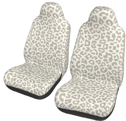 Braun Muster Leopard Universal Autositzbezüge Vordersitze Schonbezüge Passend für Auto SUV Limousine - Abnehmbar, Waschbar, Atmungsaktiv