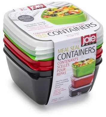 Joie Meal Seal 3-Piece Container Set – Airtight & Portable for On-the-Go Meal Prep and Storage, 4 Cup Capacity