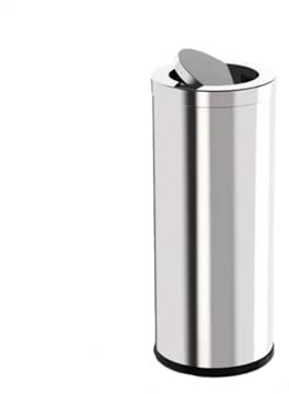 Poubelle Cuisine Poubelle en acier inoxydable 15L/25L/50L, extincteur de fumée, poubelle de cuisine ouverte à moitié supérieure en argent, corbeille à papier for le bureau à domicile Poubelle / Poubel