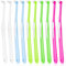 OFFCUP Tuft Zahnbürste, 10 Stück Einbüschelbürste Weich Kleine Zahnbürste, Compact Interdental Zahnbürste gründliche Kieferorthopädische Zahnbürste für Zahnspangen und Brücken Detail Reinigung,Bunt