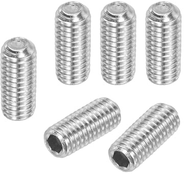 PATIKIL 100 Pcs Hex Socket Grub Screw, M5x10mm Flat Point Grub Bolt 304 Stainless Steel Head Socket Set Screws for Door Handles Light Fixture Repair