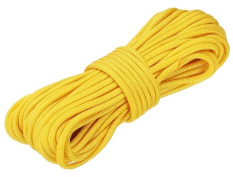 sourcing map Corda da paracadute a 9 fili, 650 m, 4 mm, per sopravvivenza, campeggio, escursionismo, pesca, giallo