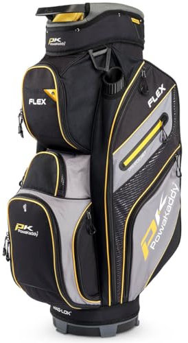 Powakaddy Flex Cart Bag - Back Gunmetal/Yellow Trim - One Size