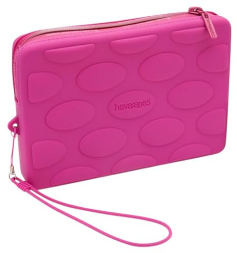 Havaianas Mini Bag Candy Pop - Sac coloré en silicone imperméable, compact et polyvalent avec fermeture éclair - Idéal pour la plage, les festivals, les voyages, Fuchsia