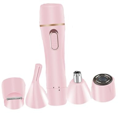 Elektrischer Augenbrauenschneider für Frauen, USB Ladbar, Rosa | 4-in-1 Design, Abs Gehäuse mit UV Anteil, Kompakt für Reisen, Komfortable Nutzung