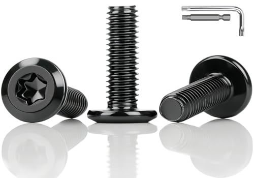 ddckj 30 Stück M4 Schrauben Schwarz Flachkopfschrauben M4x20 mm Edelstahl | Linsenkopfschrauben Vollgewinde Maschinenschrauben Rostschutz für Möbelbau Reparaturen Heimwerker mit Torx Schlüssel und Bit