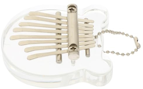 Kleine Transparente Daumen Kalimba mit 8 Tönen und Bärform | Organisches Glas, Tragbar und Leicht zu Spielen, mit Kasten für Übung und Alltag