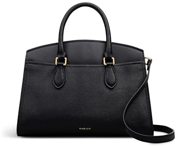 RADLEY London Portland Way Damen-Ledergriff, mittelgroß, Reißverschluss, Schwarz , Medium
