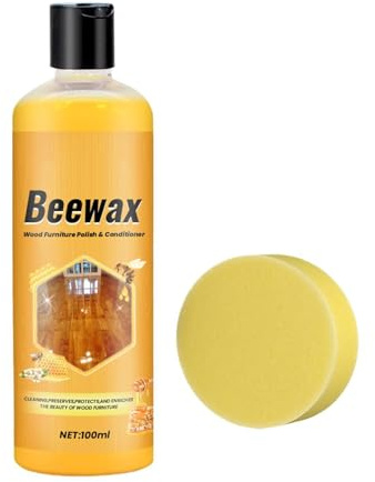 Bienenwachs Für Möbel 100 ml Fleckenentferner und Pflegemittel | Holzreiniger für Schränke für Schneidebretter, Schränke, Schreibtische, Küchen, Tischplatten, Böden, Laminat, Haushalt