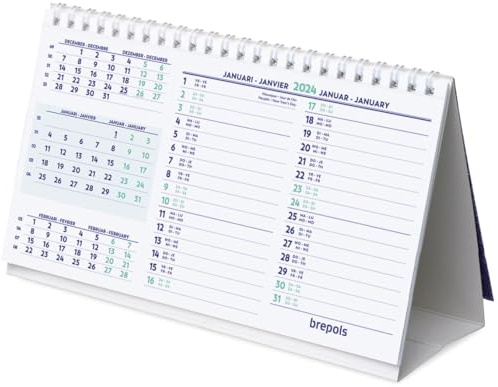 Bureaumaandkalender 2024 brepols 210x125mm