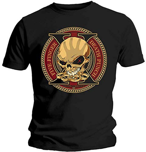 Five Finger Death Punch Herren Decade of Destruction T-Shirt, Schwarz (Black Black), X-Large
