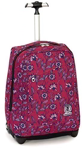 Invicta, Trolley 2 in 1 con Spallacci Per Uso Zaino Unisex - Bambine e Ragazze, Scuola Elementare e Media, Water Resistant, Rosa (Raspberry)