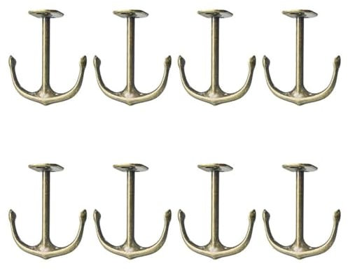 YES Time Anchor Deckenhaken mit zwei Zinken, für Badezimmer, Küche, Schrank, Garage, 8 Stück (Bronze)