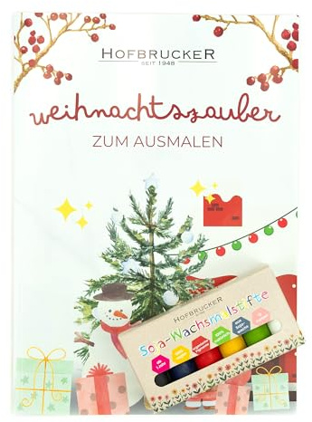 12 bunte Wachsmalstifte, Kinder & Baby-Buntstifte aus 100% natürlichem Sojawachs, Vegan & Ungiftig, ab 1 Jahr, Organische Pigmente ohne unnötige Zusatzstoffe (12 Soja-Malstifte + Weihnachts-Malbuch)