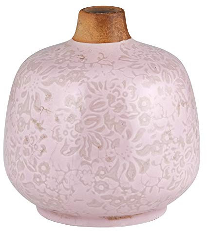 47th & Main Vase aus Keramik, Hellrosa Knospe, 4.52 x 4.92-inches