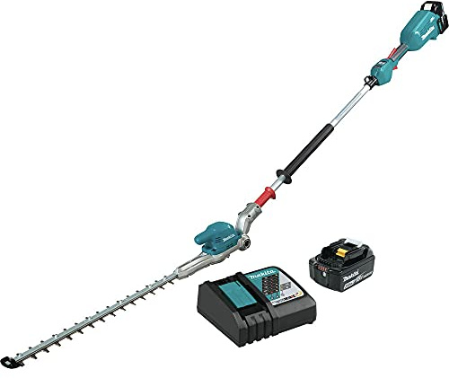 Makita XNU01T Lithium-Ion Brushless Cordless 18V LXT 20 Articulating Pole Hedge Trimmer Kit (5.0Ah), Teal