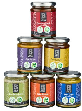 Bay's Kitchen 6 Bestselling Stir in Sauces Pack - 6 Low FODMAP, Gluten Free, Vegan Ready to Heat Cooking Sauces Made with Natural Ingredients