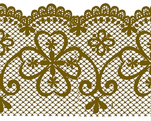 Dundee Deco Wallpaper Border Peel and Stick MGAZB6001A - Trellis Golden Latticework Self Adhesive Mirror Window Sticker Wallpaper Border, Roll 33 ft X 4 in (10m X 10cm)