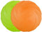 Vivifying Frisbee Hund, 2 Stück 15cm Hundefrisbee aus Natürlichem Kautschuk für Land und Wasser (Grün + Orange)