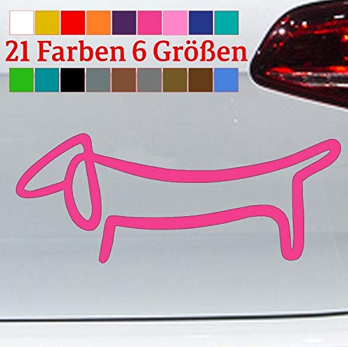 generisch Dackel Aufkleber Sticker Hund Haustier Puppy Dog Love Wienerd JDM Vinyl Decal in 6 Größen und 21 Farben