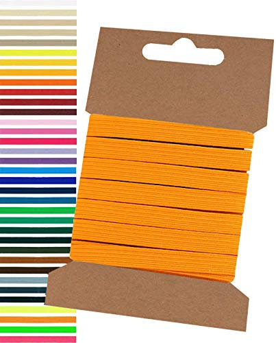 maDDma 5m Gummiband 6,6mm Gummilitze Wäschegummi elastisches Band Wäscheband Farbwahl, Farbe:Mango