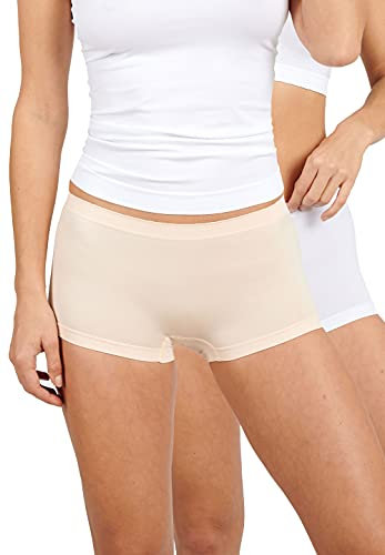 Billet Doux, Lot de 2 Shorties, Zen Attitude 403111, 42/44, Blush + Blanc, Femme