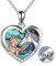YFN Mädchen und Pferd Halskette für Mädchen Sterling Silber Pferdeschmuck Pferd Geschenke für Frauen (Multi-Abalone Horse Locket)