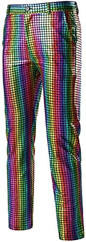 PARKLEES Nightclub-Hose für Herren in Metallic-Gold mit geradem Bein, 30