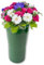 Grabvase zum Hinstellen als frostsichere Grabdeko - Runde Friedhofs-Vase in Grün als wetterfester Kunststoff Grabschmuck - 20 x 14cm Blumenvase zum Stellen für Urnengrab Grabstein