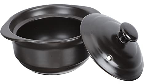 Cabilock Clay Cooking Pot with Lid Casserole Stew Pan Steaming Stock Pot Heat- Resistant for Braised Chicken Rice Claypot Cooking Soup Cookware