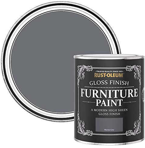 Rust-Oleum Grey Furniture Paint in Gloss Finish - Marine Grey 750ml