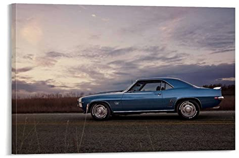 Auto-Poster, Camaro Ss 1969, dekoratives Gemälde, Leinwand, Wandkunst, Wohnzimmer, Poster, Schlafzimmer, Gemälde, 30 x 45 cm