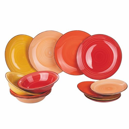 Baita Sunset Tellerservice 12-teilig aus Steingut, 4-teilig