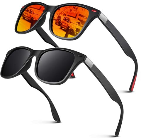 LINVO Polarised Sunglasses for Men and Women,Retro Dark Shades 100% UV Protection for Driving Fishing Running
